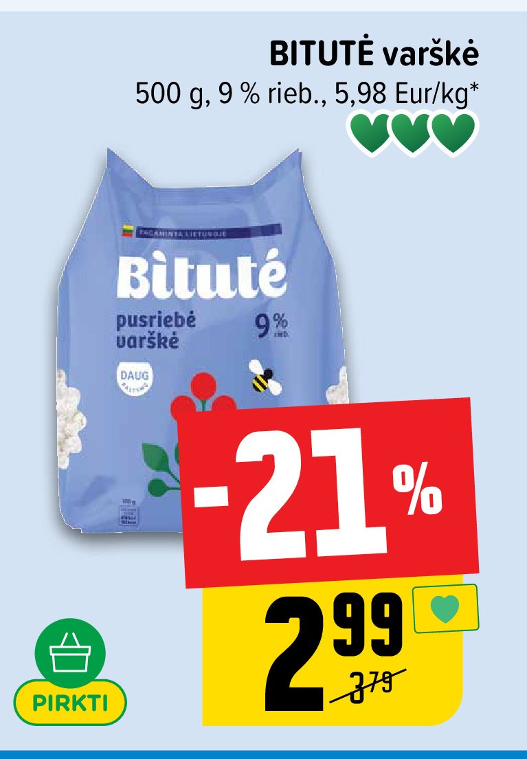 BITUTĖ varškė, 500 g