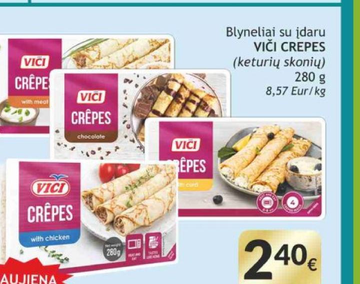 Blyneliai su įdaru VIČI CREPES, 280 g