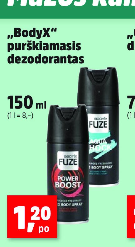 „BodyX“ purškiamasis dezodorantas, 150 ml