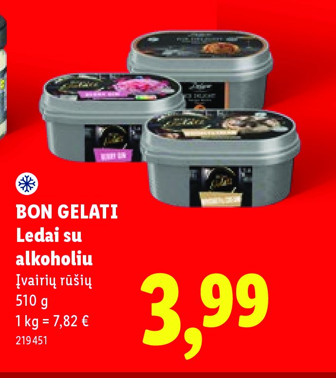 BON GELATI Ledai su alkoholiu, 510 g