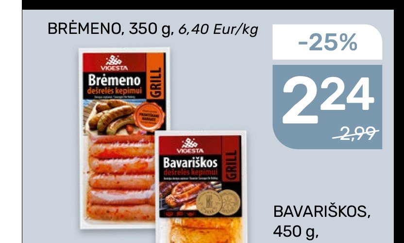 BRĖMENO dešrelės kepimui, 350 g
