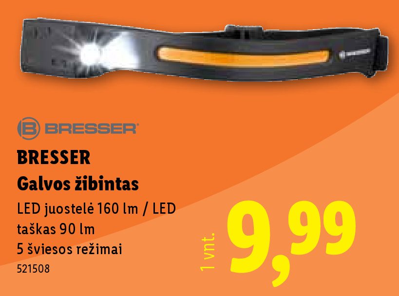 BRESSER Galvos žibintas