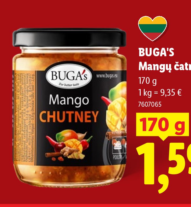 BUGA'S Mangų čatnis, 170 g