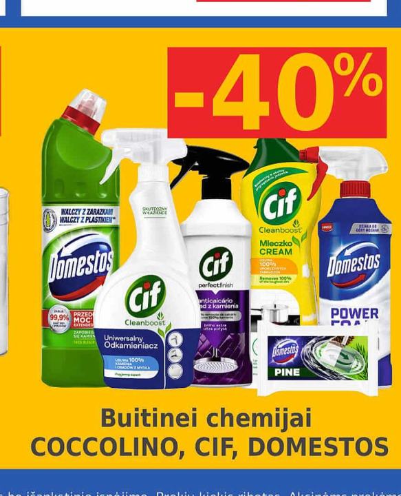 Buitinei chemijai COCCOLINO, CIF, DOMESTOS