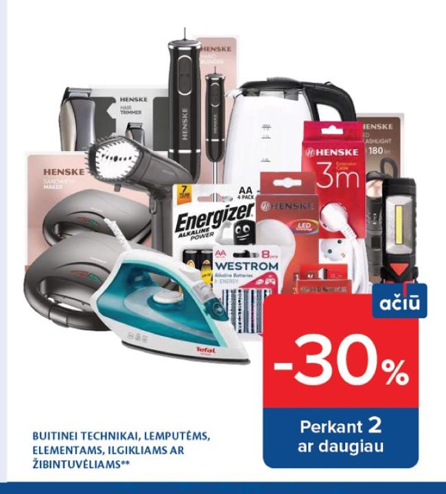 BUITINEI TECHNIKAI, LEMPUTĖMS, ELEMENTAMS, ILGIKLIAMS AR ŽIBINTUVĖLIAMS