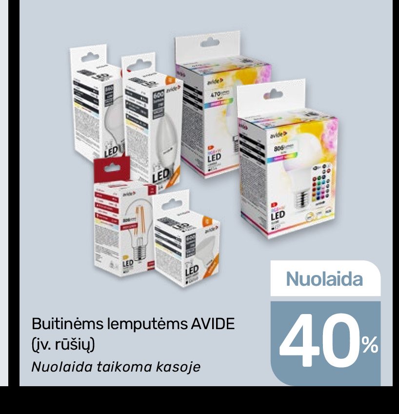 Buitinėms lemputėms AVIDE
