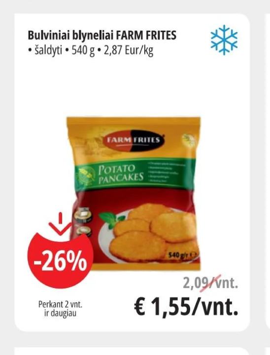 Bulviniai blyneliai FARM FRITES, 540 g