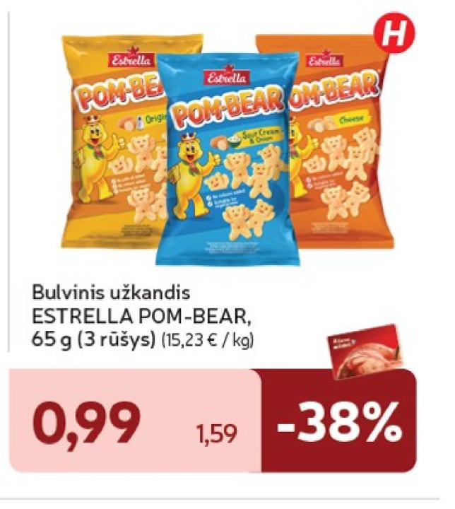 Bulvinis užkandis ESTRELLA POM-BEAR, 65 g