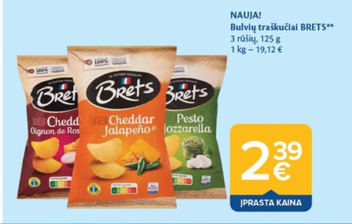 Bulvių traškučiai BRETS, 125 g