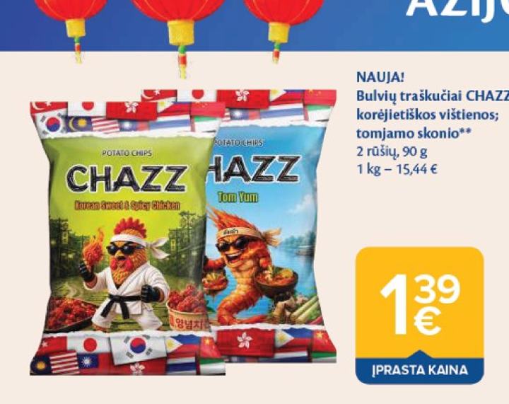 Bulvių traškučiai CHAZZ, 90 g