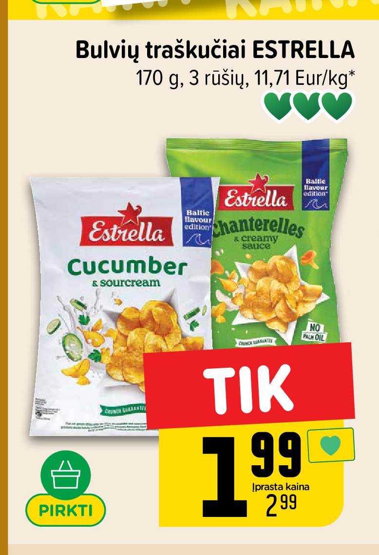 Bulvių traškučiai ESTRELLA, 170 g