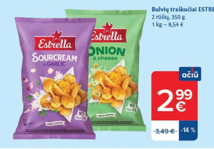 Bulvių traškučiai ESTRELLA, 350 g