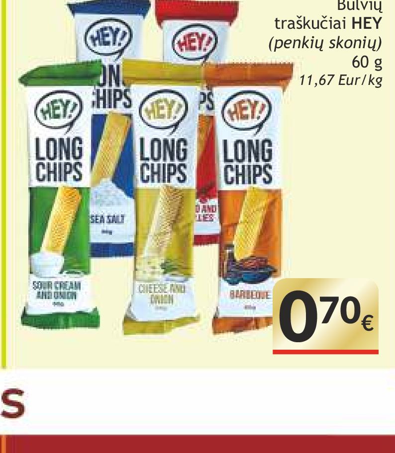 Bulvių traškučiai HEY, 60 g