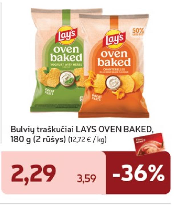 Bulvių traškučiai LAYS OVEN BAKED, 180 g