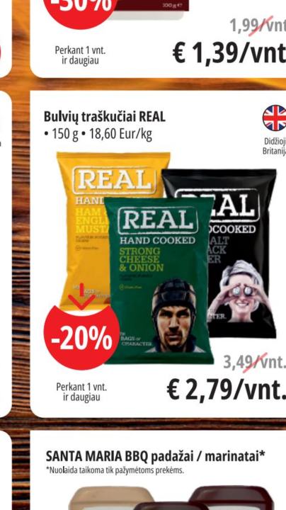 Bulvių traškučiai REAL, 150 g