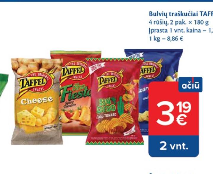 Bulvių traškučiai TAFFEL, 2 pak.