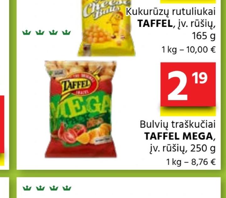 Bulvių traškučiai TAFFEL MEGA, 250 g