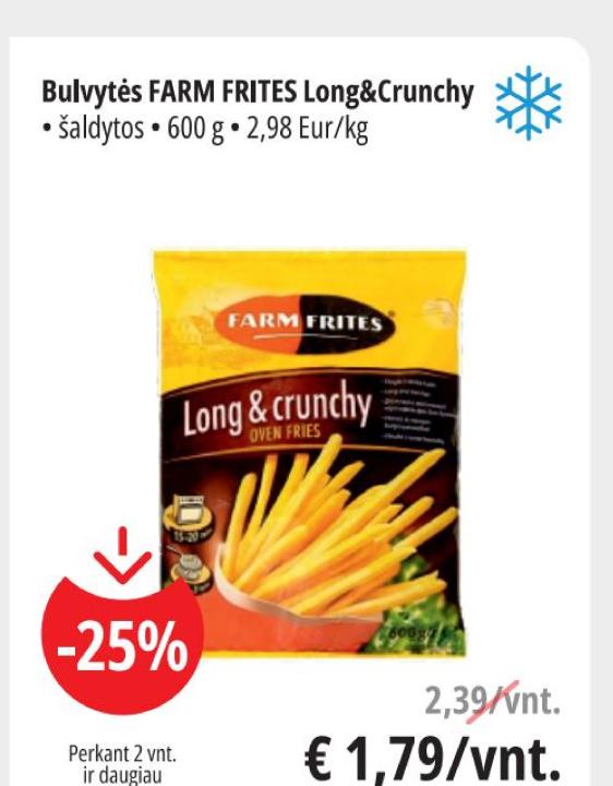 Bulvytės FARM FRITES Long&Crunchy, 600 g