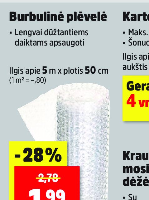 Burbulinė plėvelė, 5 m