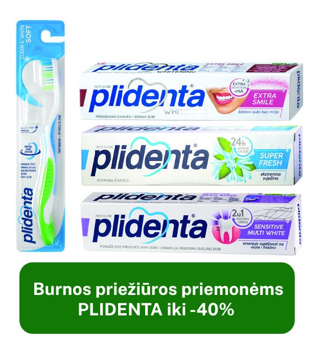 Burnos priežiūros priemonėms PLIDENTA