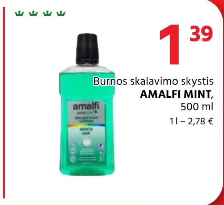 Burnos skalavimo skystis AMALFI MINT, 500 ml