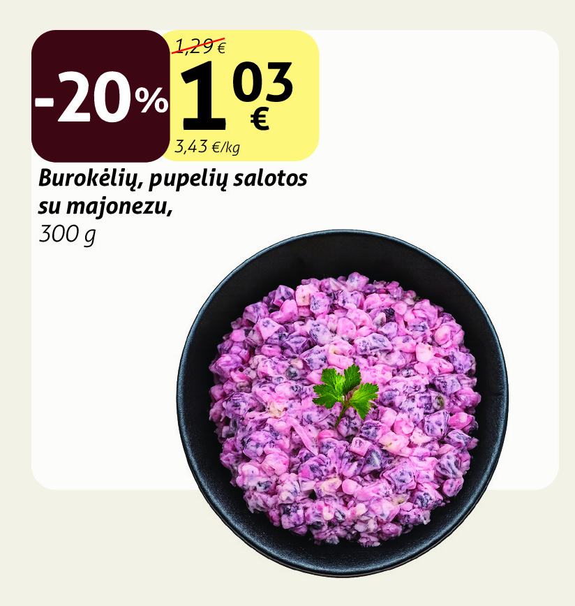 Burokėlių, pupelių salotos su majonezu, 300 g