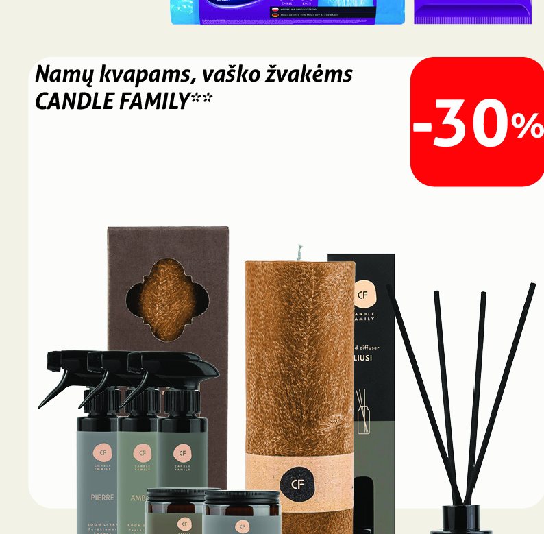 CANDLE FAMILY namų kvapai, vaško žvakės