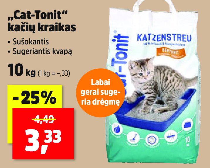 „Cat-Tonit“ kačių kraikas, 10 kg