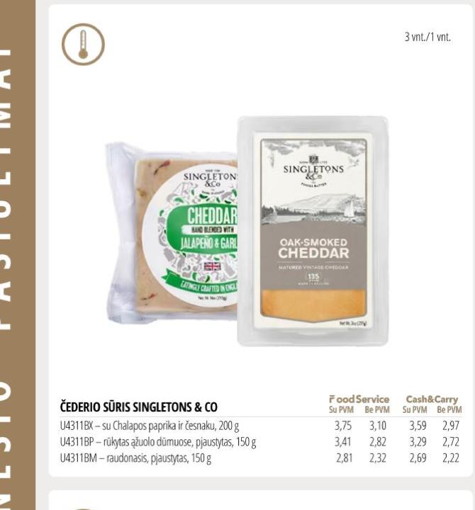 ČEDERIO SŪRIS SINGLETONS & CO, 200 g