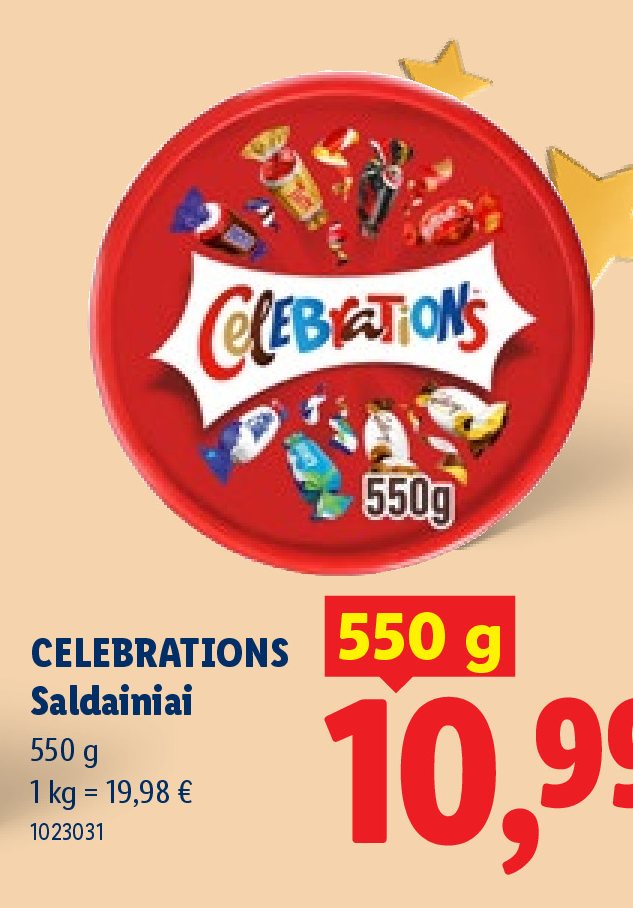 CELEBRATIONS Saldainiai, 550 g