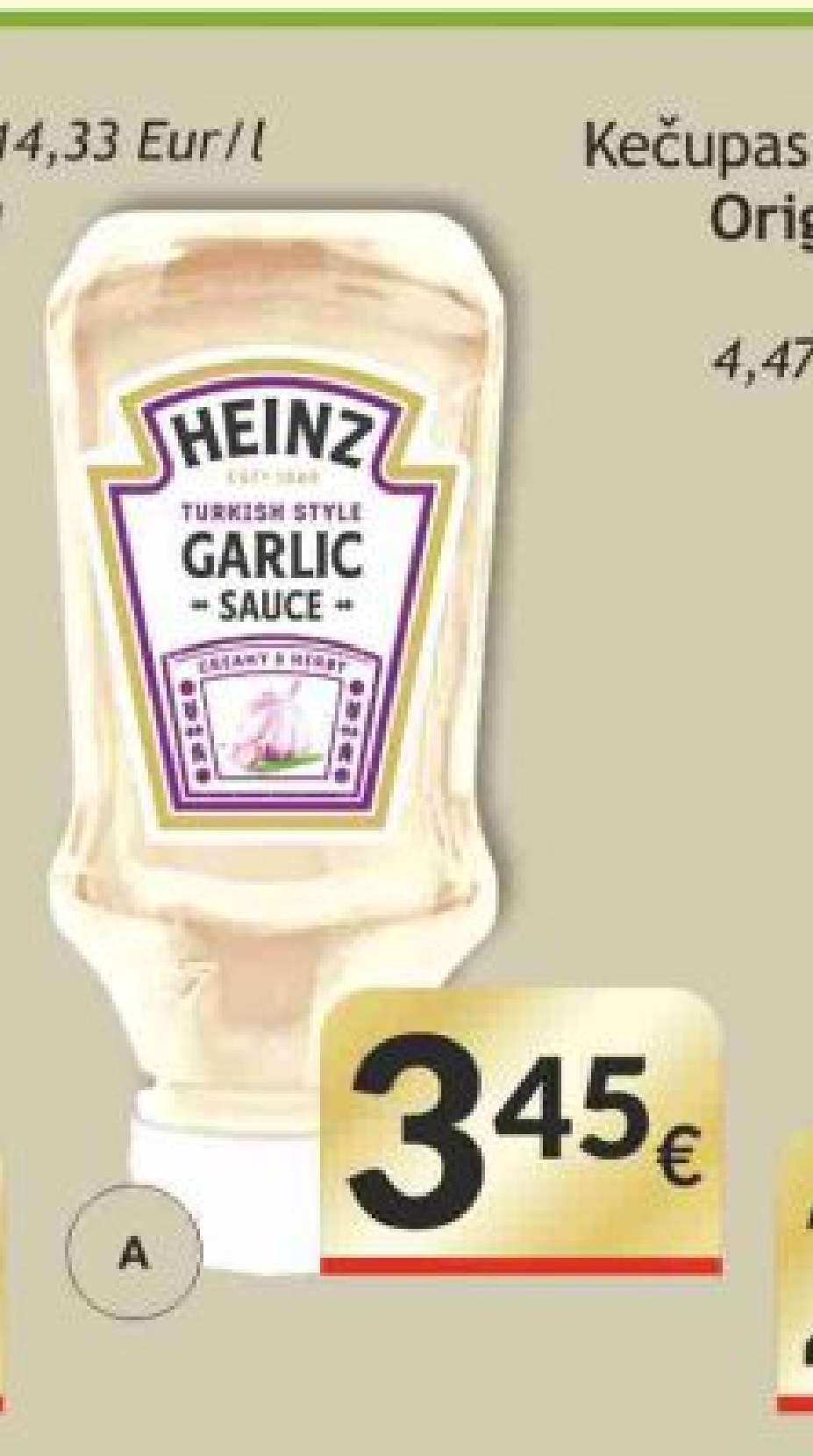 Česnakinis padažas HEINZ, 435 g