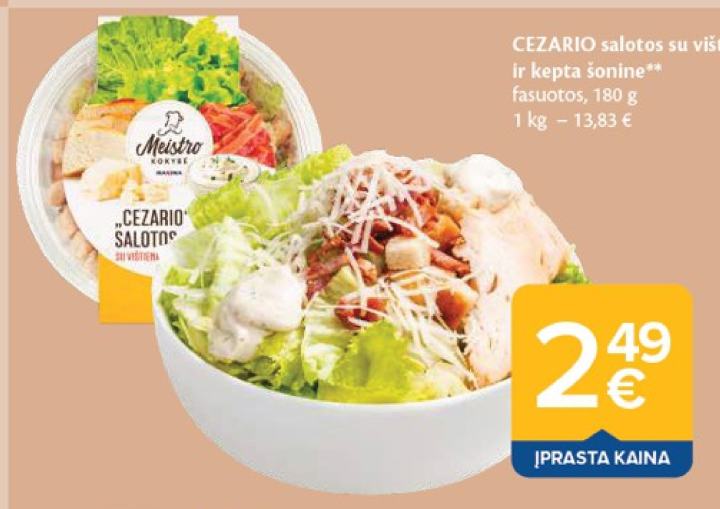 CEZARIO salotos su vištiena ir kepta šonine, 180 g