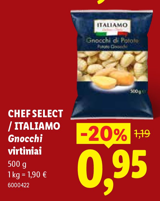 CHEF SELECT / ITALIAMO Gnocchi virtiniai, 500 g