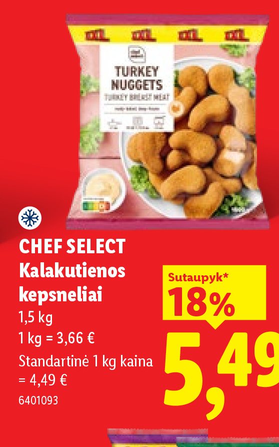 CHEF SELECT Kalakutienos kepsneliai, 1.5 kg