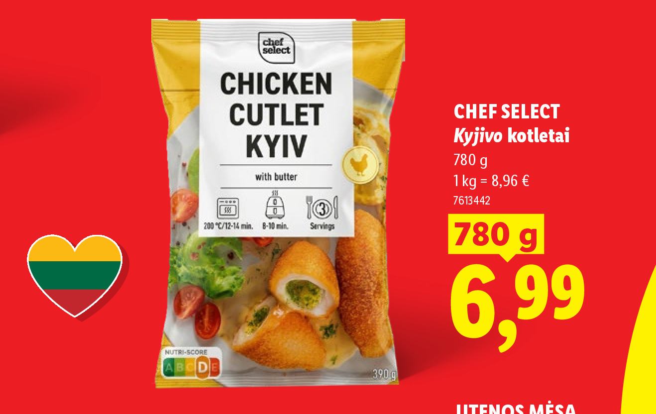 CHEF SELECT Kyjivo kotletai, 780 g