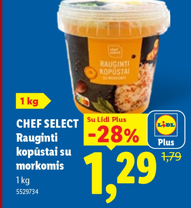 CHEF SELECT Raugianti kopūstai su morkomis, 1 kg