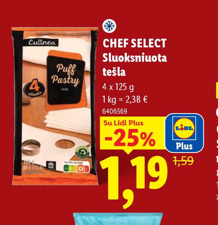 CHEF SELECT Sluoksniuota tešla, 4 x 125 g