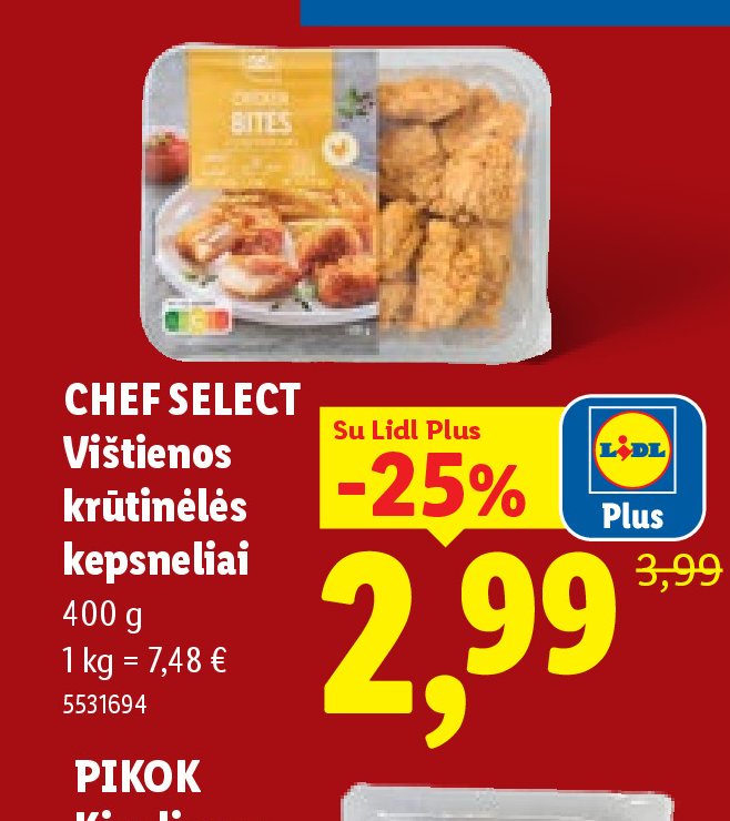 CHEF SELECT Vištienos krūtinėlės kepsneliai, 400 g