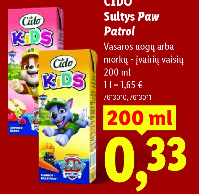 CIDO Sultys Paw Patrol, 200 ml