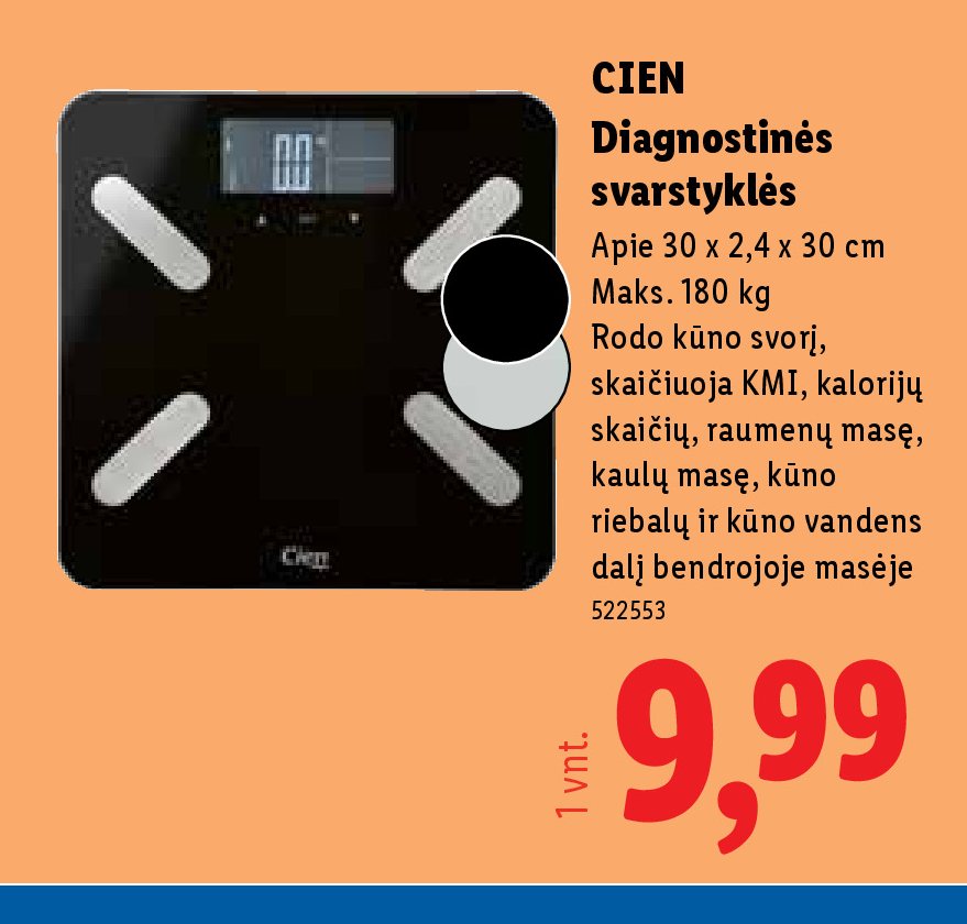 CIEN Diagnostinės svarstyklės, 2.4 x 30 cm