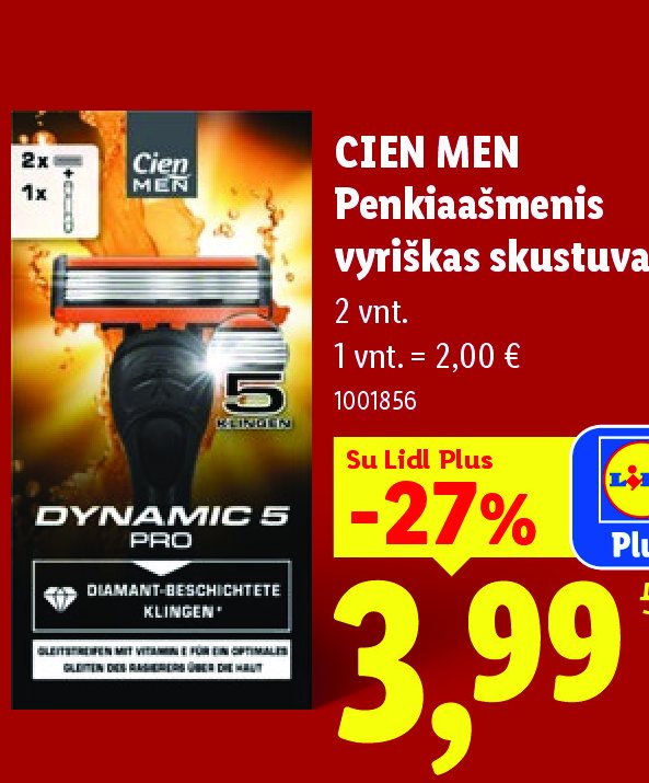CIEN MEN Penkiaašmenis vyriškas skustuvas, 2 vnt
