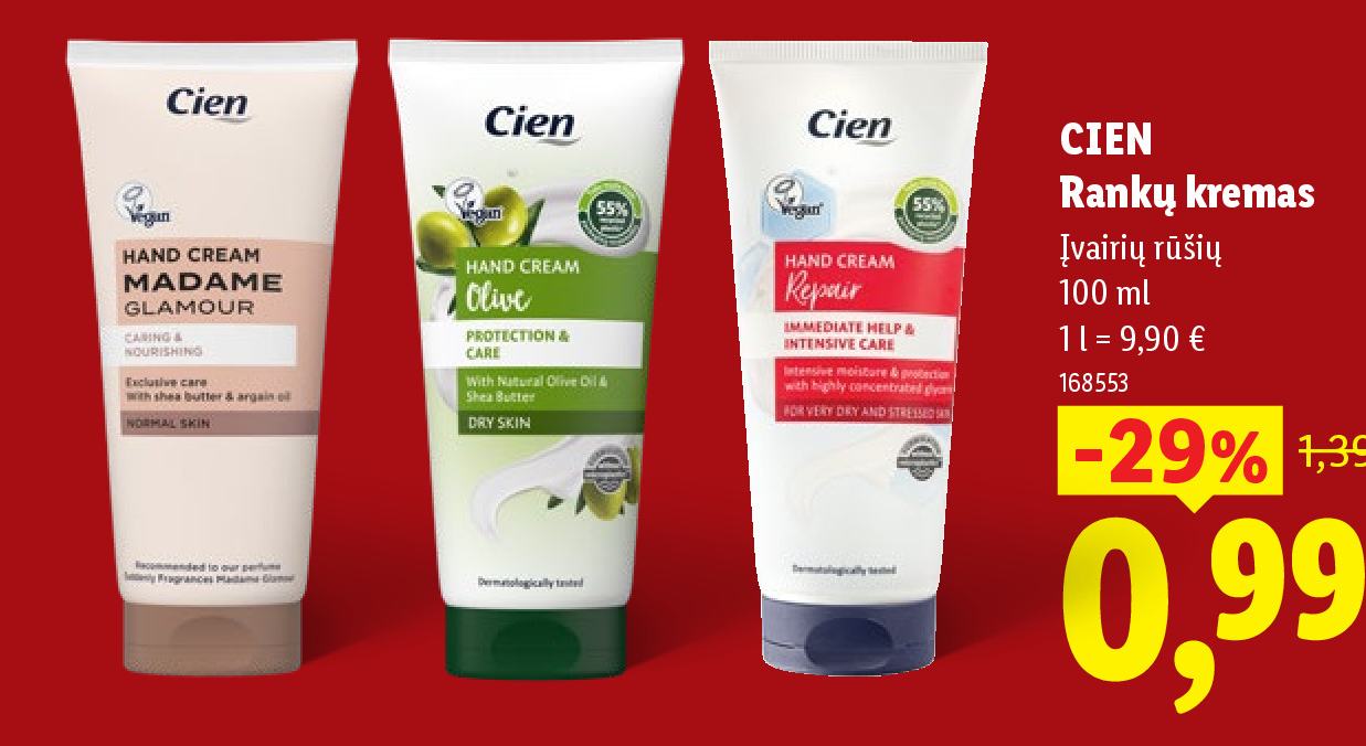 CIEN Rankų kremas, 100 ml