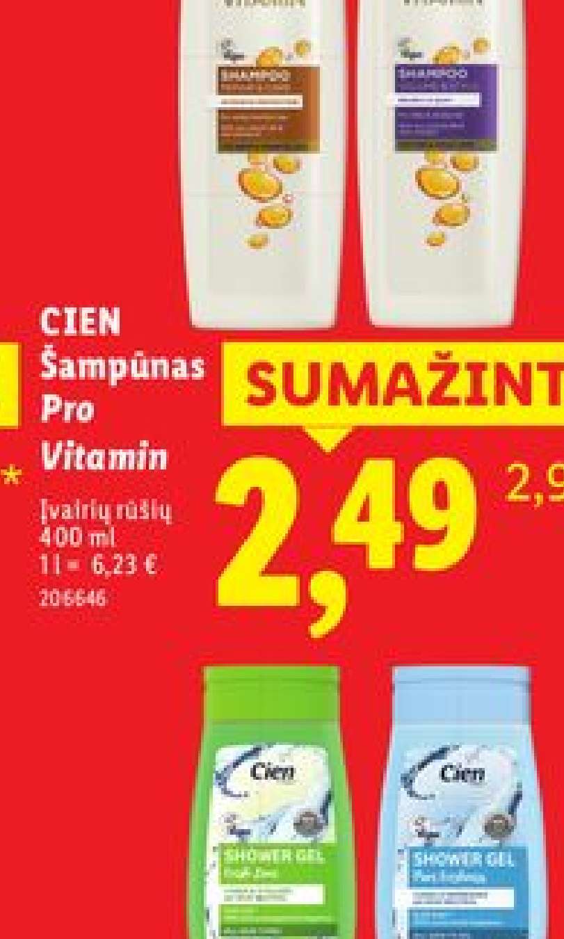 CIEN Šampūnas Pro Vitamin, 300 ml