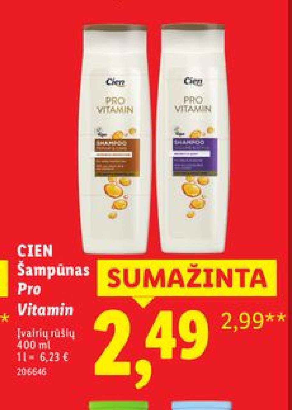 CIEN Šampūnas Pro Vitamin, 400 ml
