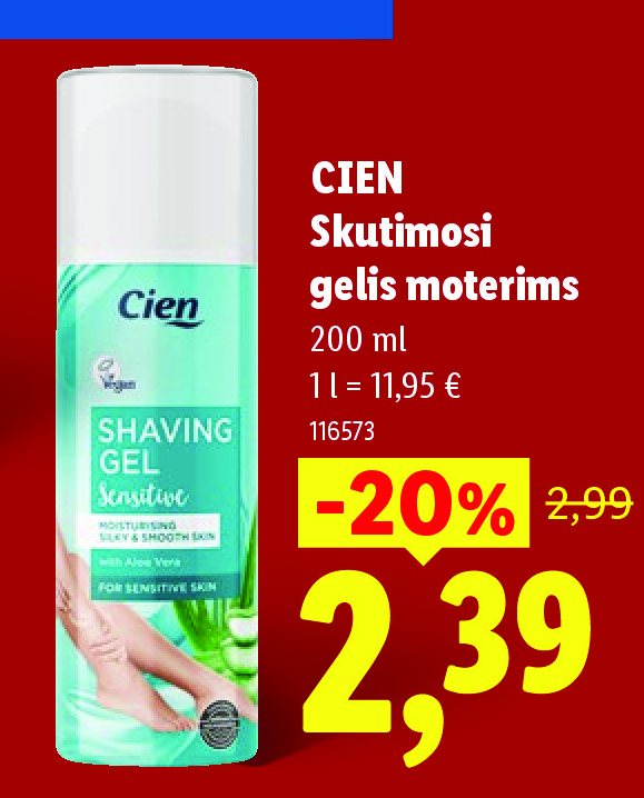 CIEN Skutimosi gelis moterims, 200 ml