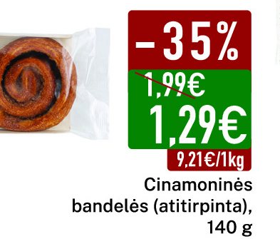 Cinamoninės bandelės (atitirpinta), 140 g