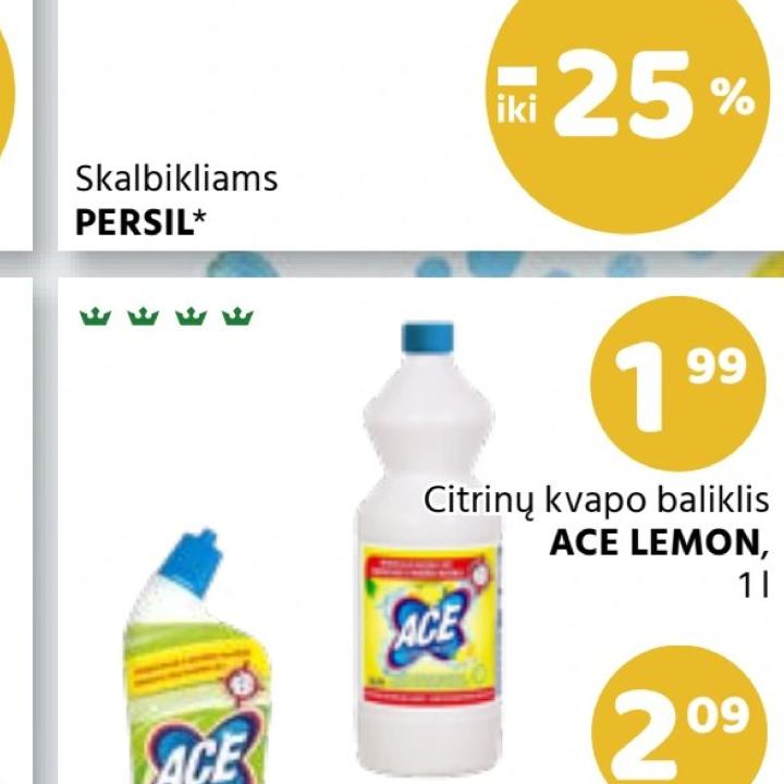 Citrinų kvapo baliklis ACE LEMON, 1 l