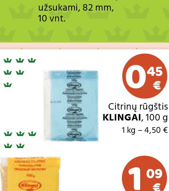 Citrinų rūgštis KLINGAI, 100 g