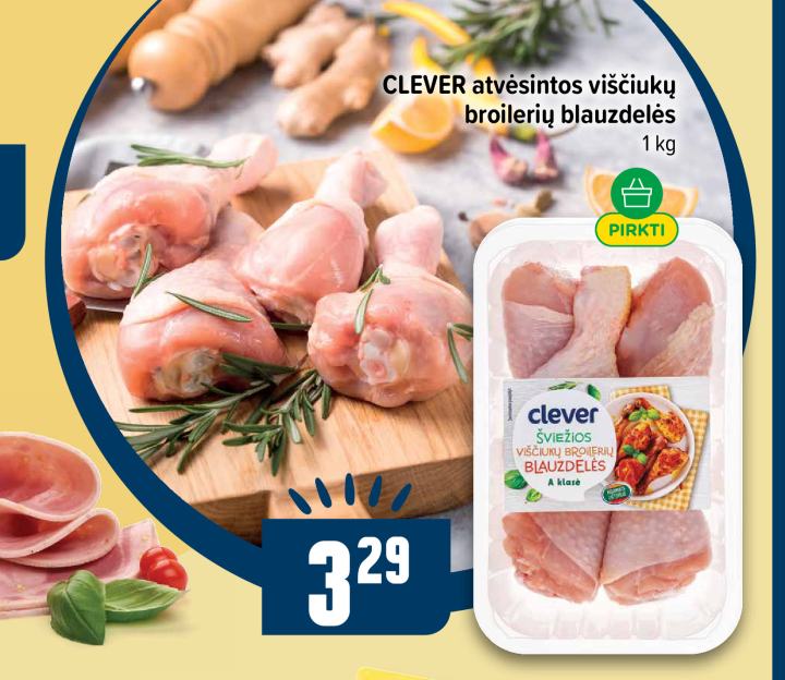 CLEVER atvėsintos viščiukų broilerių blauzdelės, 1 kg