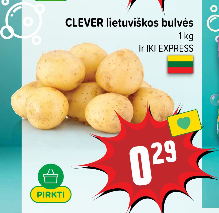 CLEVER lietuviškos bulvės, 1 kg
